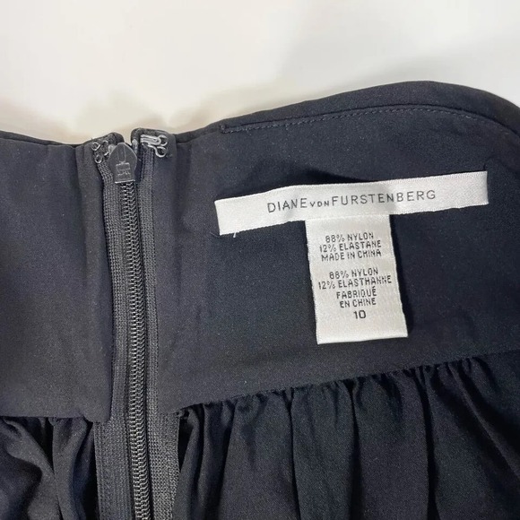 Vintage Diane von Furstenberg Mini A-line Skirt Womens Size 10 Black Bow 90s - Picture 3 of 7